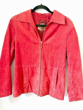 Vintage Reed Red Suede Leather Jacket Size Small